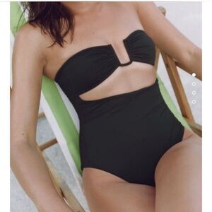 Zara Black Cutout One Piece Bathingsuit